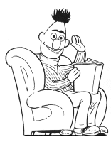 A coloring page of sesame street